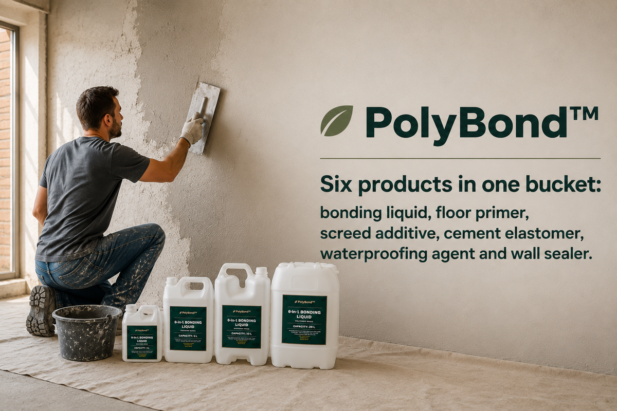 PolyBond 6-in-1 bonding primer and sealer — one bucket that bonds, primes, seals and waterproofs